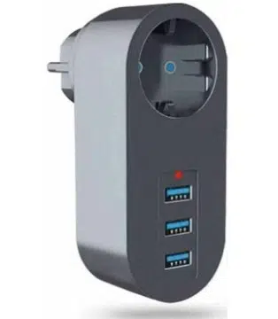 Winnboss 3400 Tekli Termal Akım Korumalı Priz 3 USB Çıkışlı 2500W 10A Çocuk Korumalı