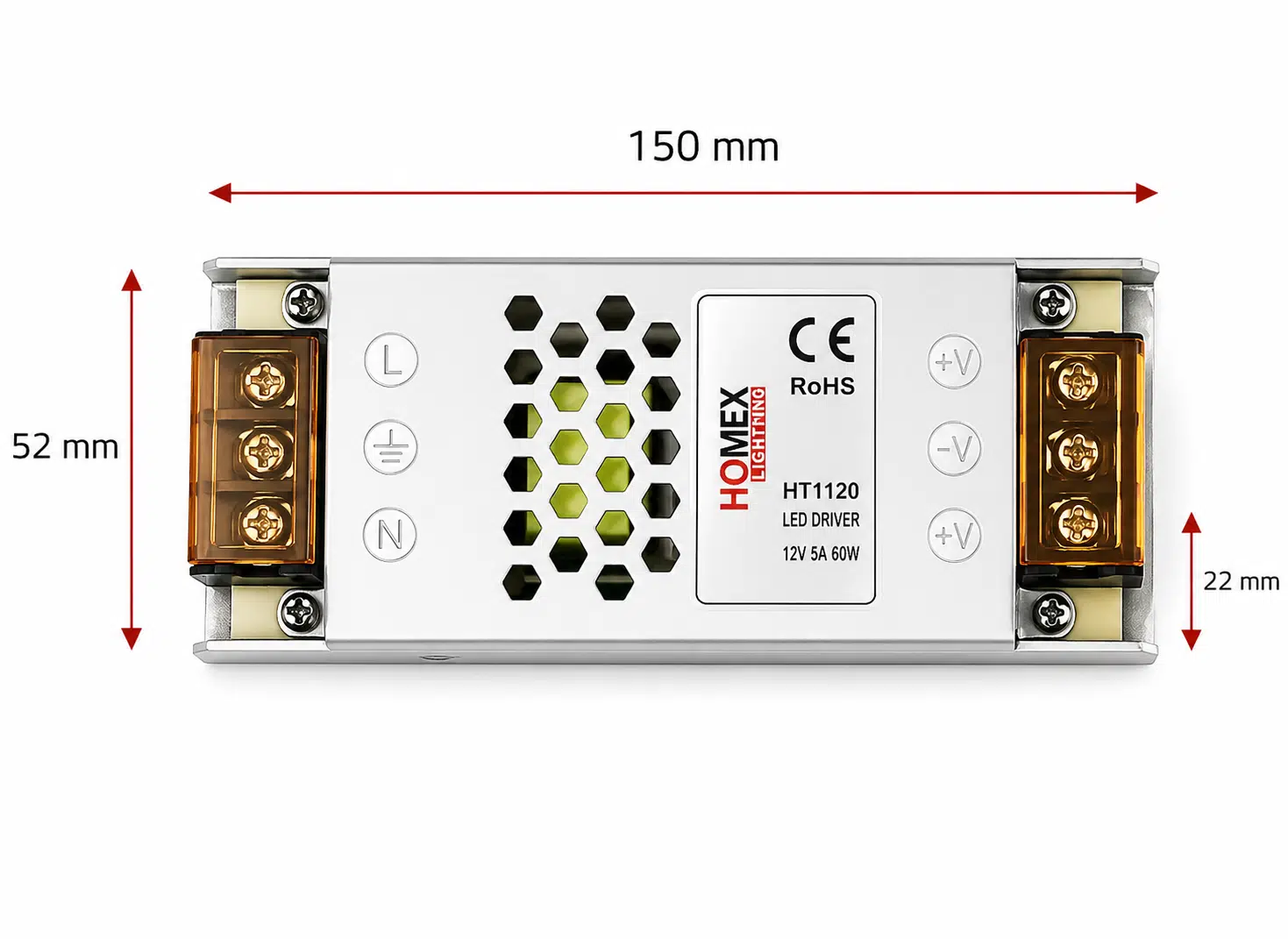 A Kalite 12v 10a Ultra Slim Kasa Trafo, 12v 10a İnce Kasa Metal Led Adaptörü