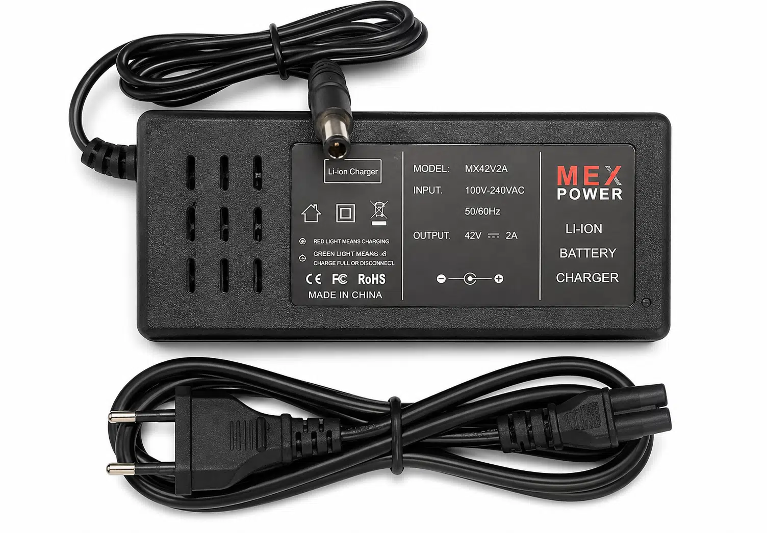 A Kalite 42V 2A Xiaomi Scooter Şarj Adaptörü İğne Uç (5.5×2.5 mm) – 36V Li-ion Batarya Uyumlu