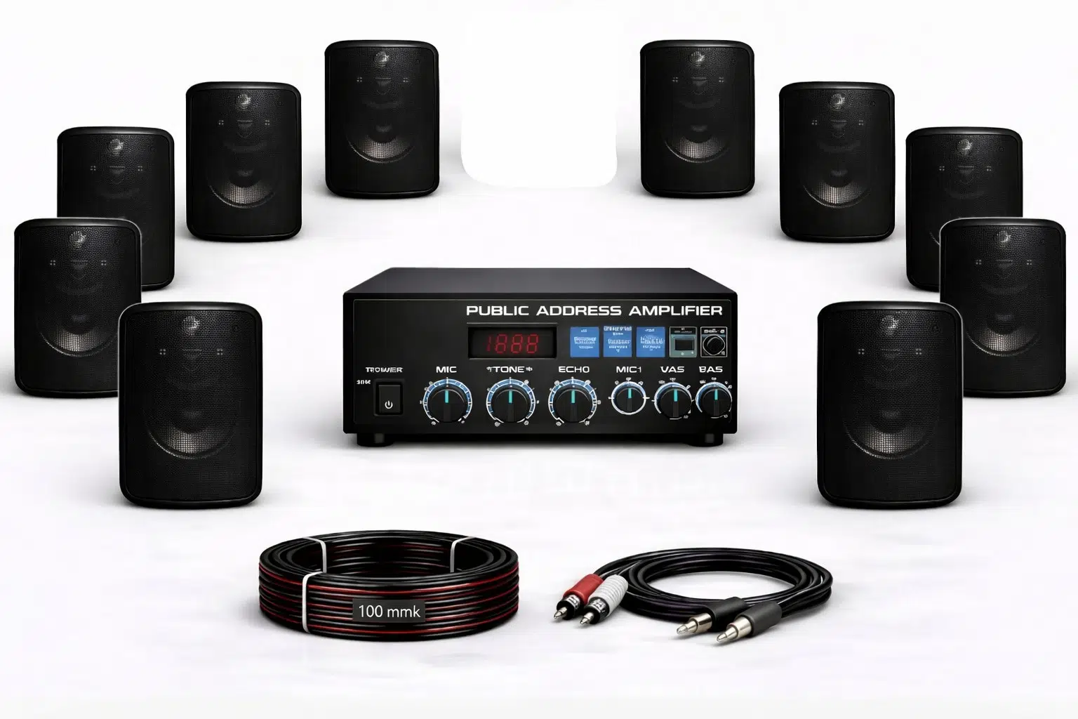 Ten, 10 Hoparlörlü Anfi Ses Sistemi | Mağaza, Cafe ve Restoran İçin Small Paket