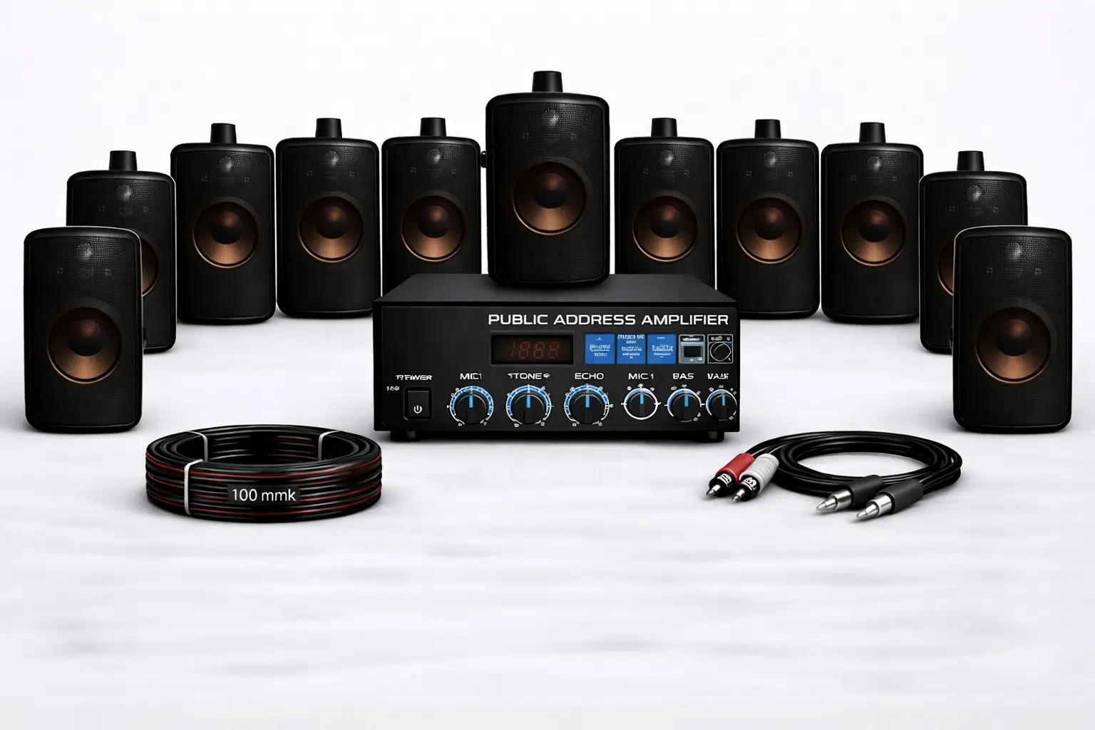 Ten, 11 Hoparlörlü Anfi Ses Sistemi | Mağaza, Cafe ve Restoran İçin Small Paket