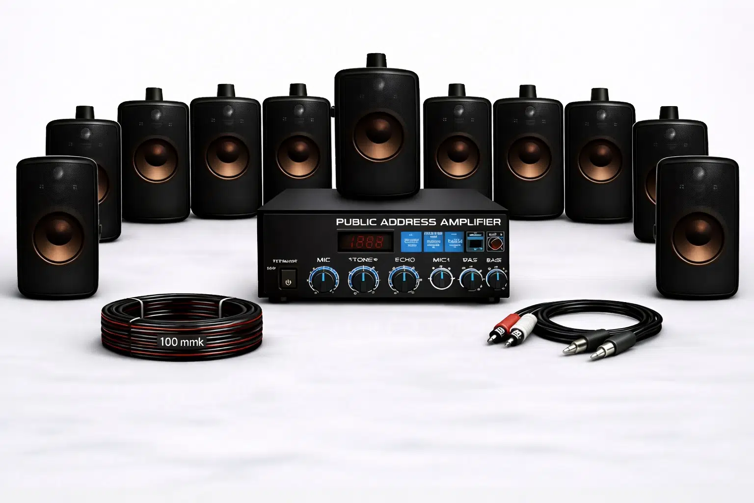 Ten, 12 Hoparlörlü Anfi Ses Sistemi | Mağaza, Cafe ve Restoran İçin Small Paket