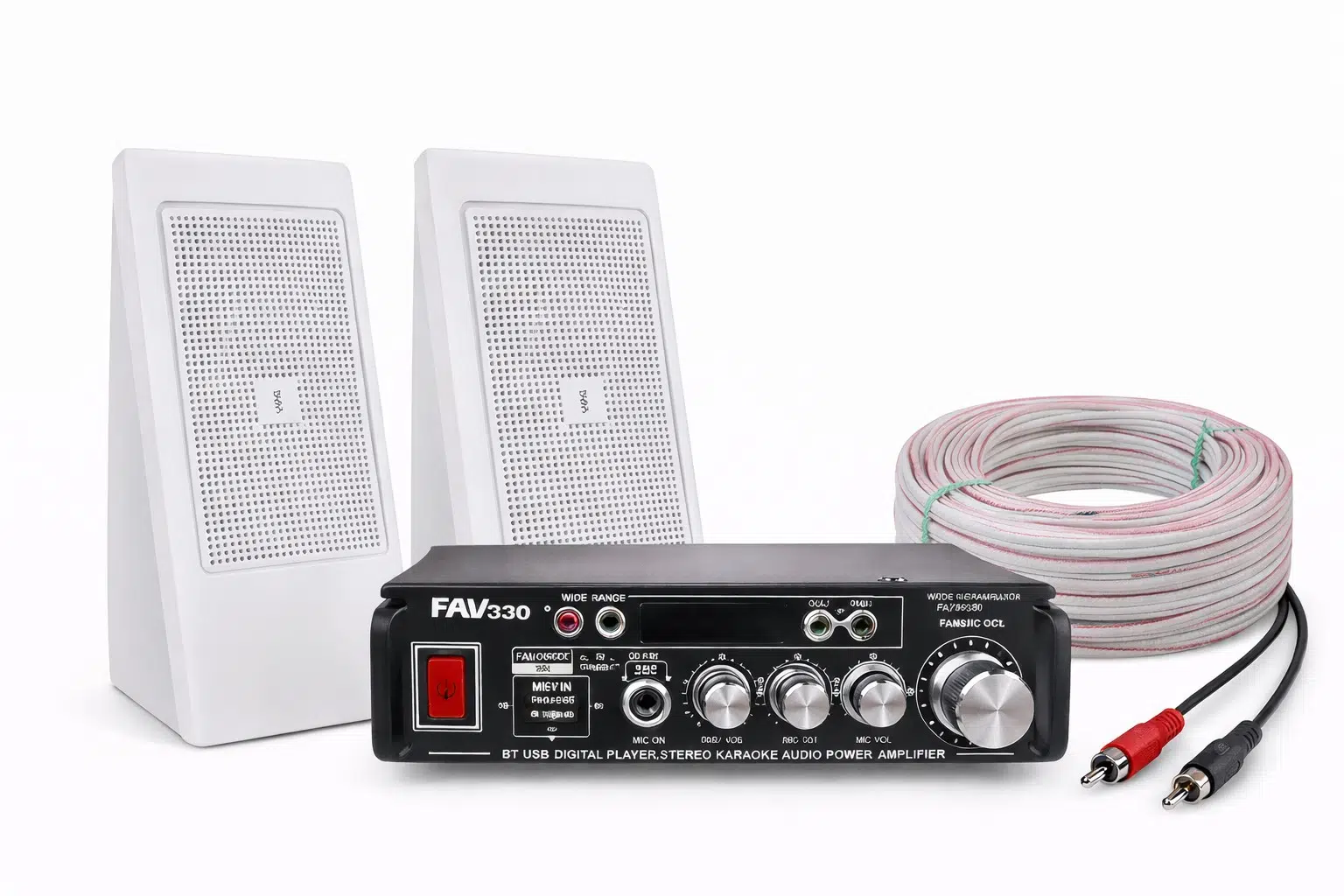 Ten, 2 Hoparlörlü Anfi Ses Sistemi | Masaj Salonu, Spa , Mağaza, Karavan Hafif Müzik Eco Seri