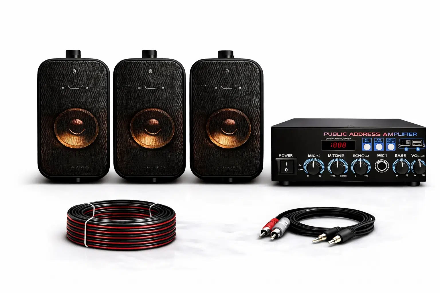 Ten, 3 Hoparlörlü Anfi Ses Sistemi | Mağaza, Cafe ve Restoran İçin Small Paket