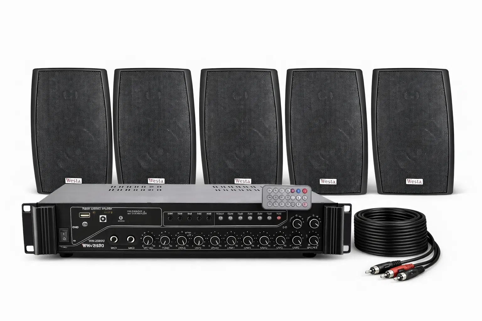 Ten, 5 Hoparlörlü Anfi Ses Sistemi | Mağaza, Cafe ve Restoran, Cami İçin XLarge Paket