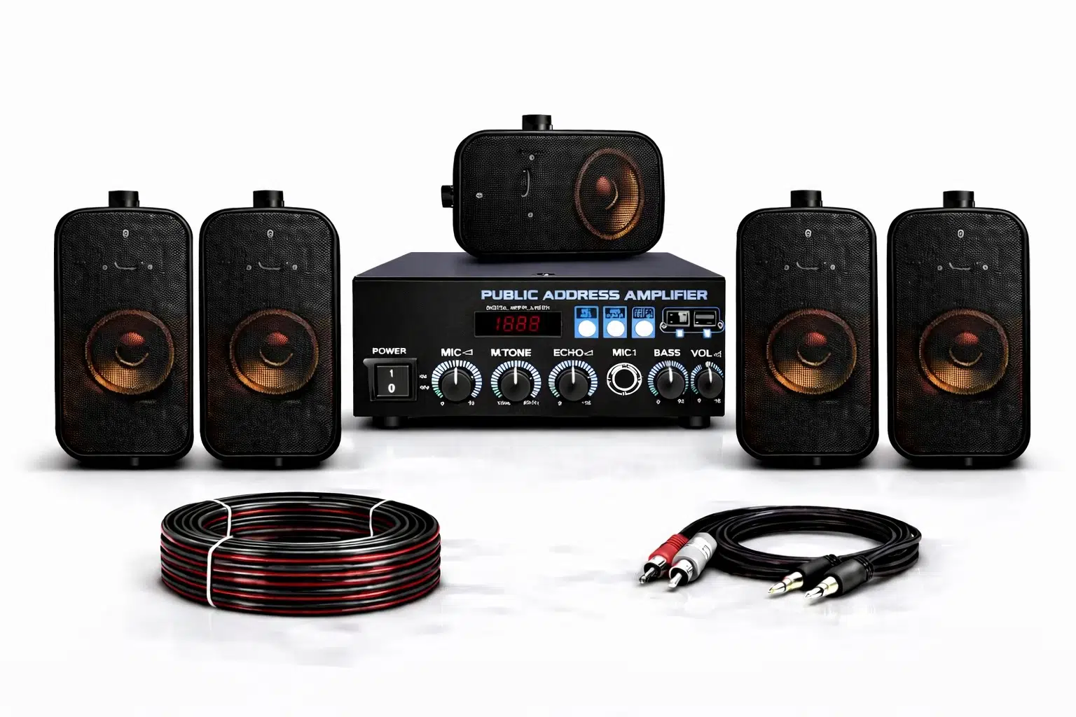 Ten, 5 Hoparlörlü Anfi Ses Sistemi | Mağaza, Cafe ve Restoran İçin Small Paket