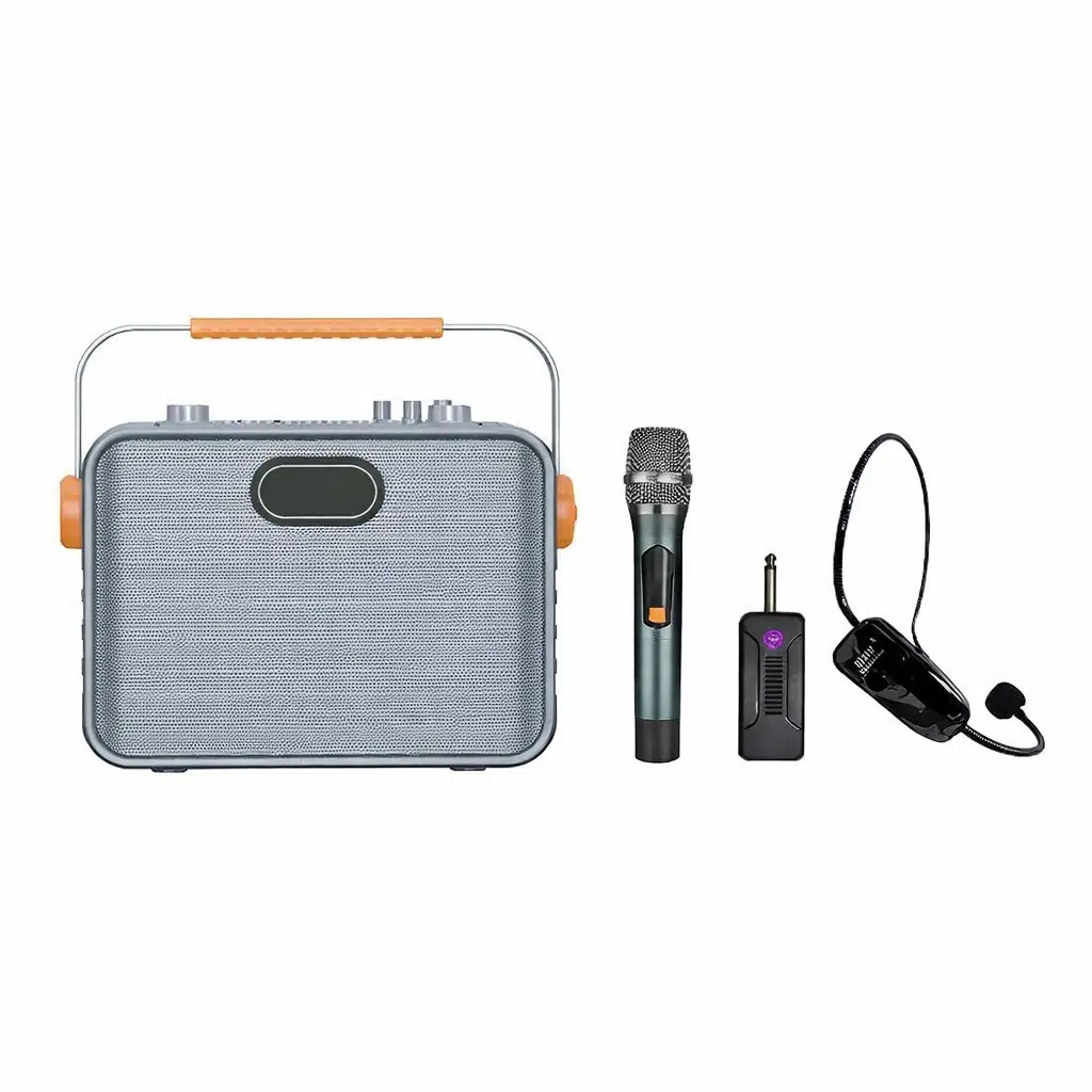 Ten,6,5'' Profesyonel Kablosuz El ve Yaka Mikrofonlu Taşınabilir Amfi, Gitar Girişli Ses Sistemi | Mevlid & Organizasyon Amfisi