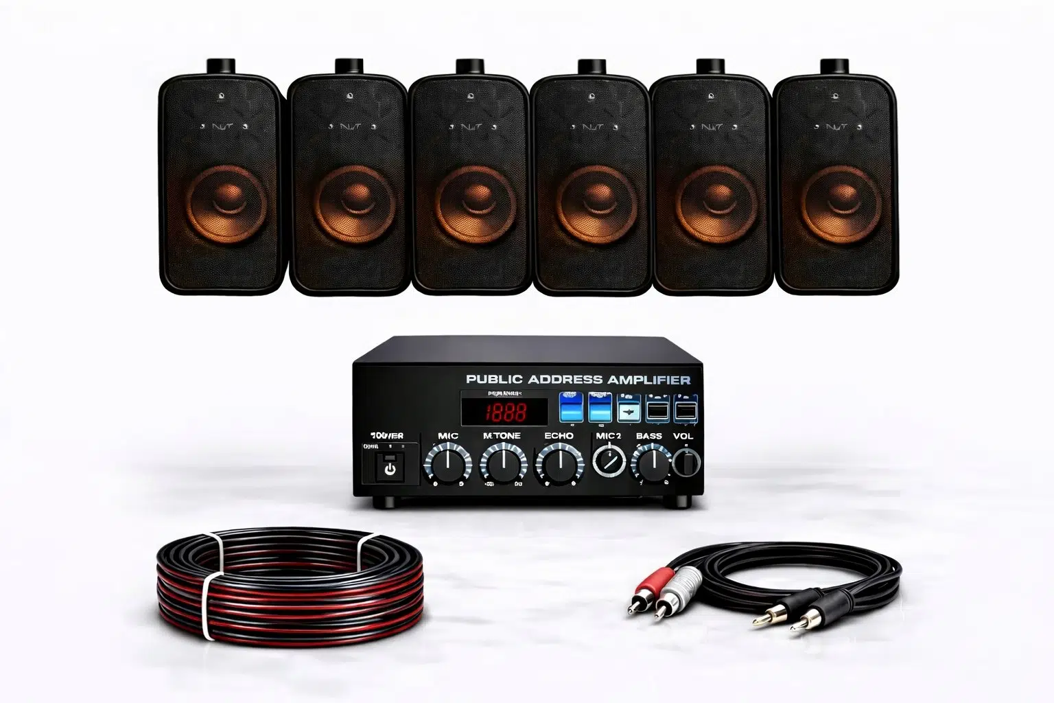 Ten, 6 Hoparlörlü Anfi Ses Sistemi | Mağaza, Cafe ve Restoran İçin Small Paket