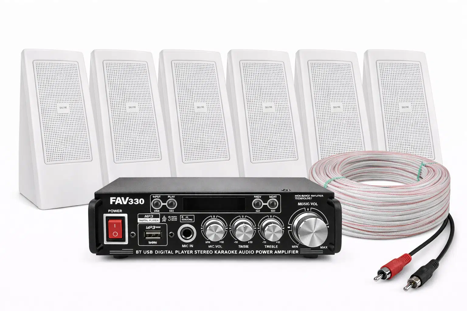 Ten, 6 Hoparlörlü Anfi Ses Sistemi | Masaj Salonu, Spa , Mağaza, Karavan Hafif Müzik Eco Seri