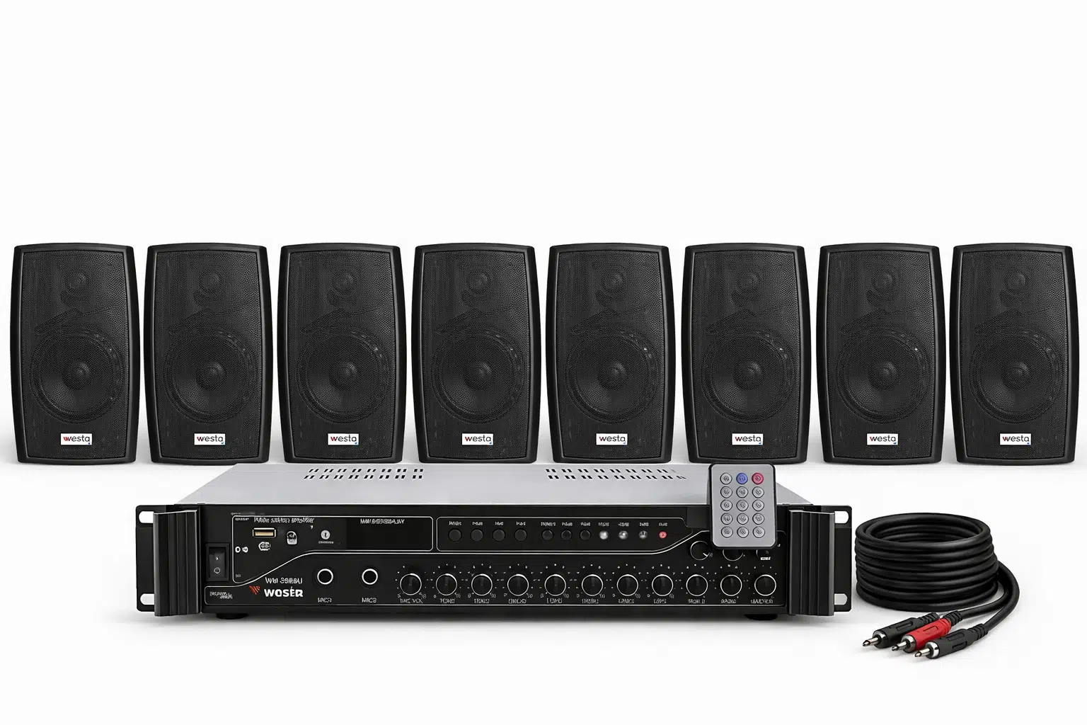 Ten, 8 Hoparlörlü Anfi Ses Sistemi | Mağaza, Cafe ve Restoran, Cami İçin XLarge Paket