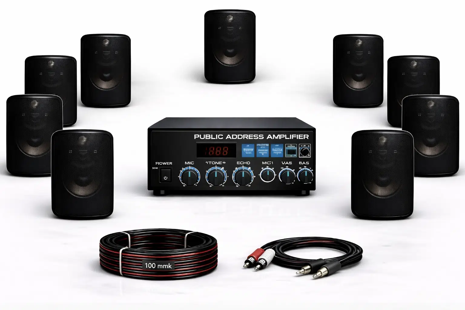 Ten, 9 Hoparlörlü Anfi Ses Sistemi | Mağaza, Cafe ve Restoran İçin Small Paket