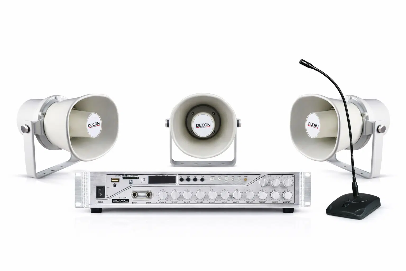 Ten, Mağaza, fabrika, okul, cami, depo ve geniş alanlarda müzik yayını ve anons sistemi 3+1