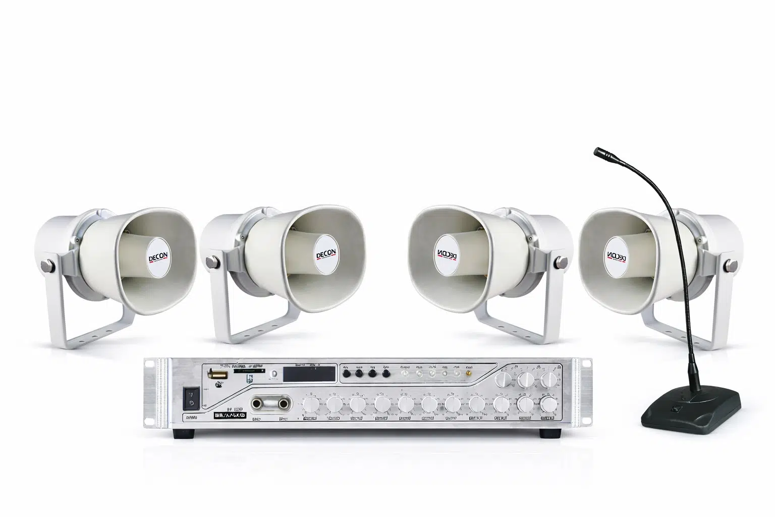 Ten, Mağaza, fabrika, okul, cami, depo ve geniş alanlarda müzik yayını ve anons sistemi 4+1