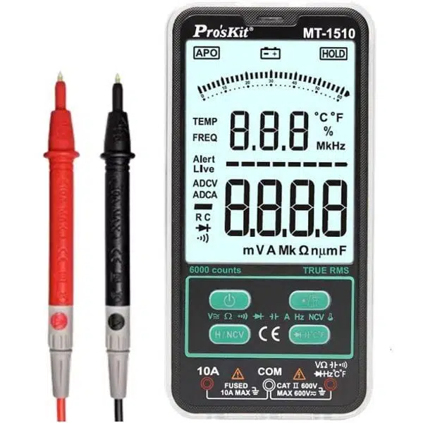 Ten,Proskit MT-1510 True RMS Akıllı Dijital Multimetre, Geniş Ekranlı Profesyonel Ölçü Aleti