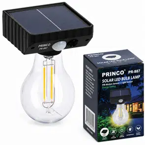 PRİNCO PR887 Solar Tek Lambalı Bahçe Lambası | Güneş Enerjili Dış Mekan Aydınlatma | IP Korumalı | Kablo Gerektirmez